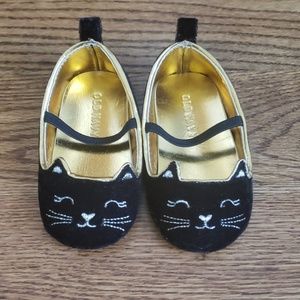 Kitty cat black ballet slippers
